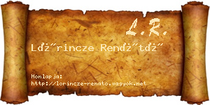 Lőrincze Renátó névjegykártya