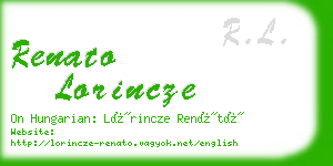 renato lorincze business card